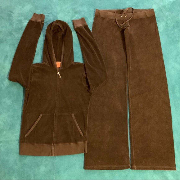 Juicy Couture 90s Terry Pants 30 x 32 Zip Up Hoodie Tracksuit Y2K - Picture 3 of 14